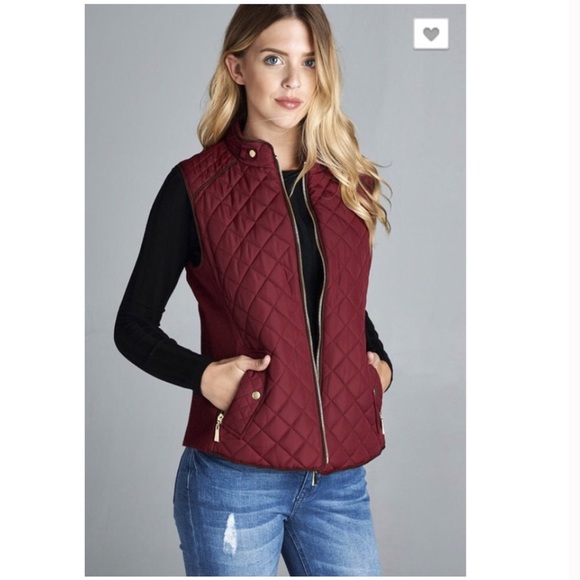 Jackets & Blazers - LAST ONE! Burgundy Quilted Vest Size Small Jackets & Blazers - LAST ONE! Burgundy Quilted Vest Size Small